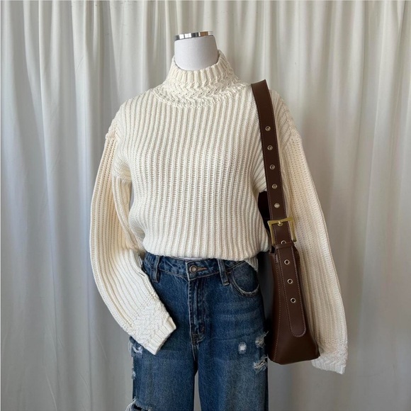 L.L. Bean Signature Women's Signature Original Cotton Ribbed Sweater, Mockneck - Picture 3 of 8